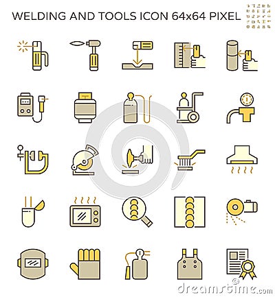 Welding work and tools icon Vector Illustration