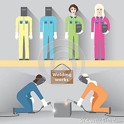 Welding work Vector Illustration