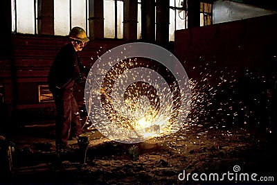 Welding worker Stock Photo