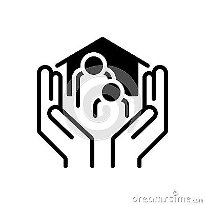 Black solid icon for Welfare, well being and health Vector Illustration