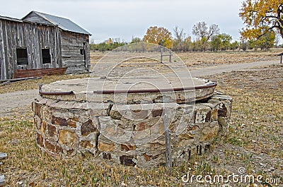 Well at Boggsville on Santa Fe Trail Stock Photo
