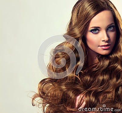 Well cared, dense and strong womans hair. Stock Photo