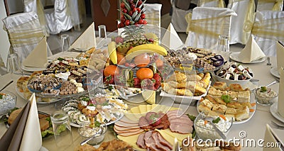 Well decorated food on a table Stock Photo