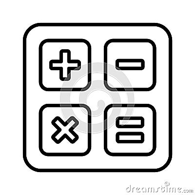 A well designed calculator icon, digital computation and arithmetic functions, mathematical calculations Vector Illustration