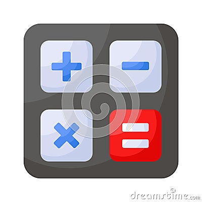 A well designed calculator icon, digital computation and arithmetic functions, mathematical calculations Vector Illustration