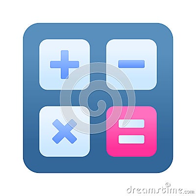 A well designed calculator icon, digital computation and arithmetic functions, mathematical calculations Vector Illustration