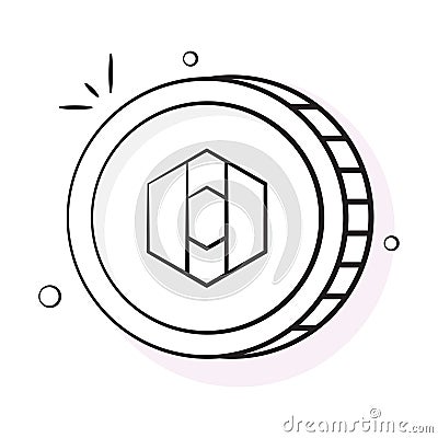Well designed icon of Sola Token coin, cryptocurrency coin vector design Vector Illustration