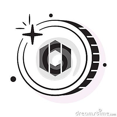 Well designed icon of Sola Token coin, cryptocurrency coin vector design Vector Illustration