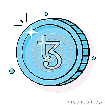 Well designed icon of Tezos coin, cryptocurrency coin vector design Vector Illustration