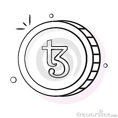 Well designed icon of Tezos coin, cryptocurrency coin vector design Vector Illustration