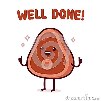 Well Done meat pun Vector Illustration