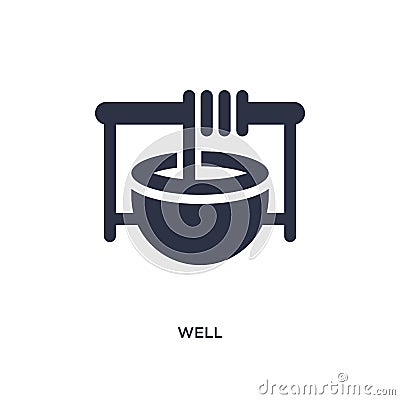 well icon on white background. Simple element illustration from farming concept Vector Illustration