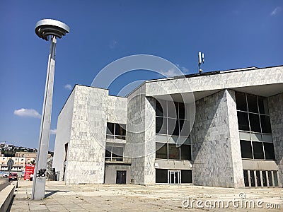 The well-known multifunctional building Istropolis, Bratislava before demolition Editorial Stock Photo
