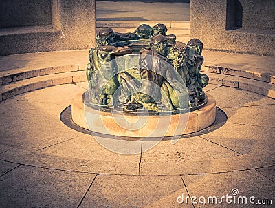 Well of Life, sculpture made by famous Croatian sculpture Ivan M Editorial Stock Photo