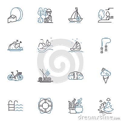 Well-lived life line icons collection. Fulfillment, Adventures, Joy, Growth, Gratitude, Meaning, Connection vector and Vector Illustration