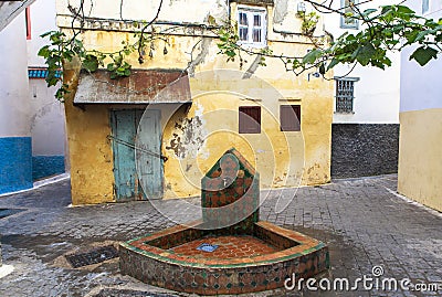 A well of Medina in Tangier, Morocco Stock Photo