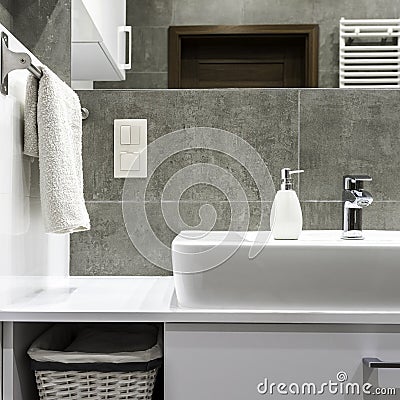 Well organized bathroom Stock Photo