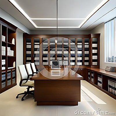 A well-organized filing room with rows of neatly labeled Stock Photo
