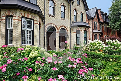 Well preserved Victorian row houses Stock Photo