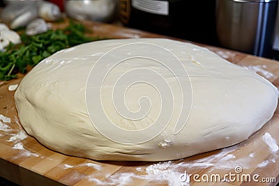 well-rested pizza dough, ready to be topped with your favorite ingredients Stock Photo