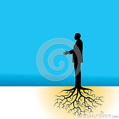 Well Rooted Businessman Vector Illustration