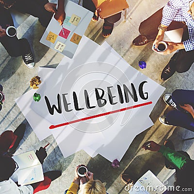 Wellbeing Positivity Mindset Thinking Wellness Concept Stock Photo