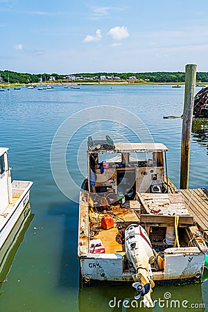 Wellfleet Cape Cod, MA 22 August 2019 Boats and ships, Wellfleet Harbor Area Cape Cod, MA US Editorial Stock Photo