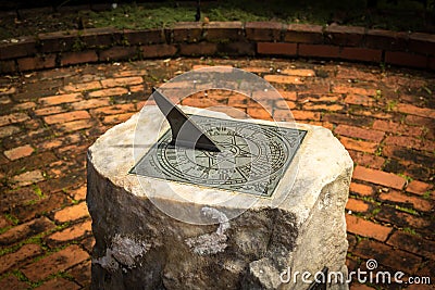 Stone Sundial. Stock Photo