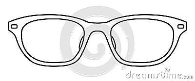 Wellington frame glasses fashion accessory illustration. Sunglass front view for Men, women, unisex silhouette style Vector Illustration