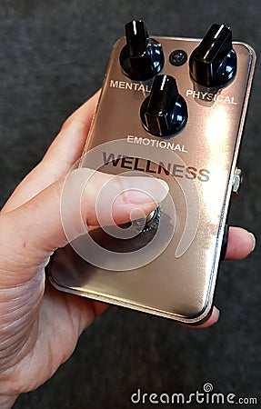 Wellness concept using mental, physical and emotional dials Stock Photo