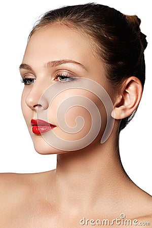 Wellness, cosmetics and chic retro style. Close-up portrait of s Stock Photo