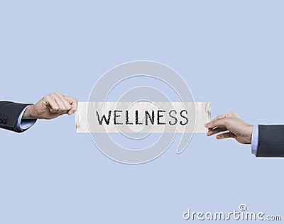 Wellness - Newspaper slogan. An important word and title Stock Photo