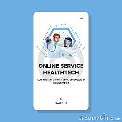 wellness online service healthtech vector Vector Illustration