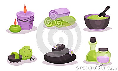 Wellness, Relaxation And Spa Vector Illustrated Set Vector Illustration