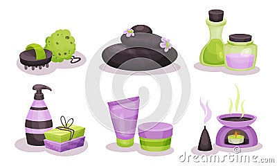 Wellness, Relaxation And Spa Vector Illustrated Set Vector Illustration