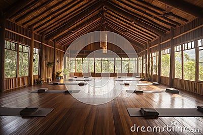 wellness retreats with variety of wellness activities, including yoga and meditation, massage, and healthy meals Stock Photo