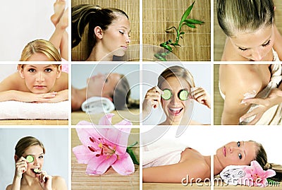 Wellness and spa collage Stock Photo