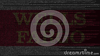 Wells Fargo logo made of source code on computer screen. Editorial 3D rendering Editorial Stock Photo