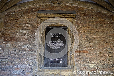 Penniless Porch in Wells, Somerset Editorial Stock Photo