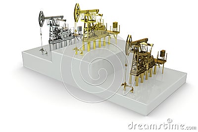 Wells - winners of the biggest oil production Stock Photo