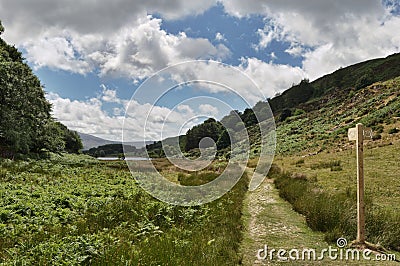 Welsh Footpath Signpost Stock Photo