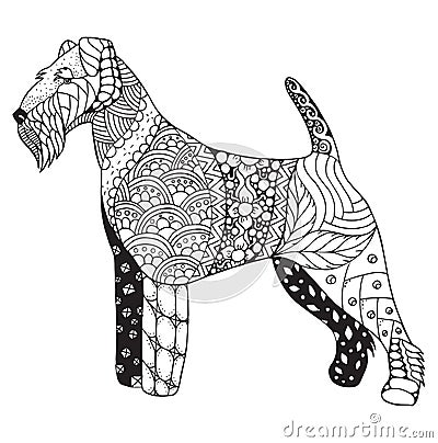 Welsh terrier dog zentangle stylized, vector, illustration, free Vector Illustration