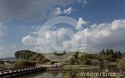 Wen Ying Lake scenery Stock Photo