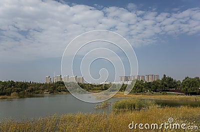 Wen Ying Lake scenery Stock Photo