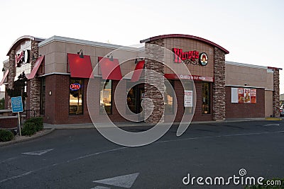 Wendy`s in Yuba City California Editorial Stock Photo