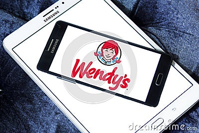 Wendys fast food logo Editorial Stock Photo