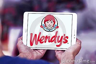 Wendys fast food logo Editorial Stock Photo