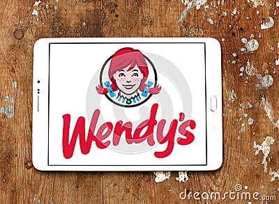 wendys fast food logo Editorial Stock Photo