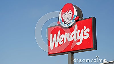 Wendys Fast Food Restaurant - GALVESTON, UNITED STATES - NOVEMBER 03, 2022 Editorial Stock Photo