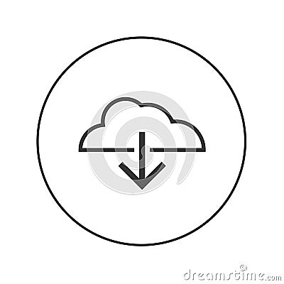 cloud dowload vector web icon Vector Illustration